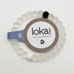 New Lokai Classic Bracelet Clear Beads Slide On Style Medium Find Your Balance